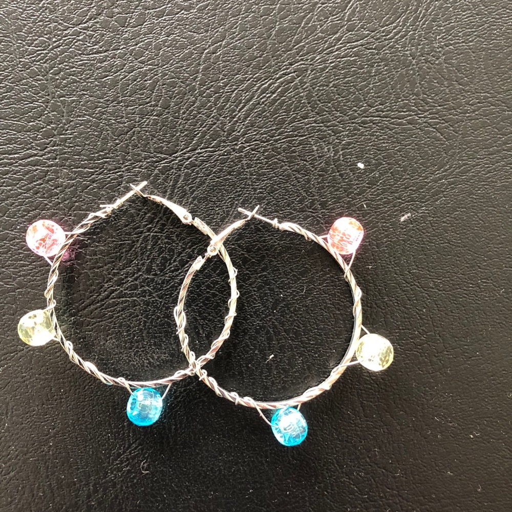 Homemade Pansexual Pride Earrings